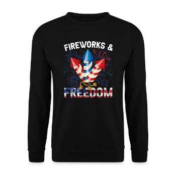 Fireworks and Freedom July 4 Fireworks - Unisex Sweatshirt - black - Front - Alina (178cm) & Michal (187cm)