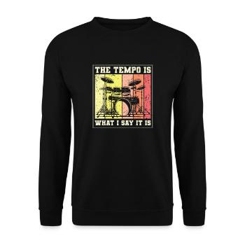 Vintage Rock Musik Schlagzeuger Drum RLRR LRLL - Unisex Pullover - Schwarz - Vorne - Alina (178cm) & Michal (187cm)
