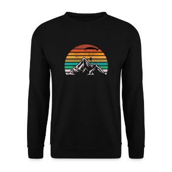 Parapente Canoe rétro Vintage - Sweat-shirt Unisexe - noir - Devant - Alina (178cm) & Michal (187cm)
