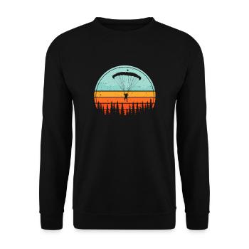 Parapente Canoe rétro Vintage - Sweat-shirt Unisexe - noir - Devant - Alina (178cm) & Michal (187cm)