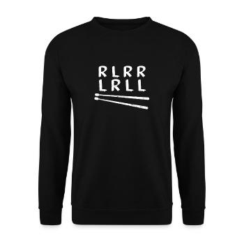 Vintage Rock Musik Schlagzeuger Drum RLRR LRLL - Unisex Pullover - Schwarz - Vorne - Alina (178cm) & Michal (187cm)