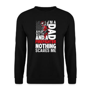 I am a father and a firefighter, nothing matters to me - Unisex Sweatshirt - black - Front - Alina (178cm) & Michal (187cm)