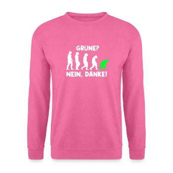 Grün? Nein Danke! Anti Grüne Anti Bearbock - Unisex Pullover - Pink - Vorne