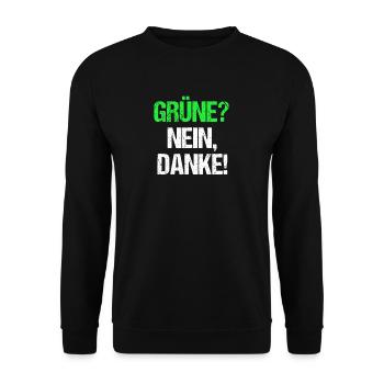 Grün? Nein Danke! Anti Grüne Anti Bearbock - Unisex Pullover - Schwarz - Vorne - Alina (178cm) & Michal (187cm)