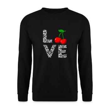 Cherry Cherry Heartbeat Fruit Cherries - Unisex Sweatshirt - black - Front - Alina (178cm) & Michal (187cm)