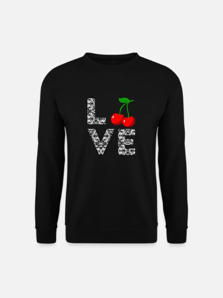 Cherry Cherry Heartbeat Fruit Cherries - Unisex Sweatshirt - black