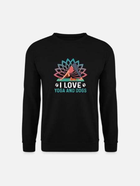 Ich Liebe Yoga und Hunde Lustige Yoga Hunde Asana - Unisex Pullover - Schwarz