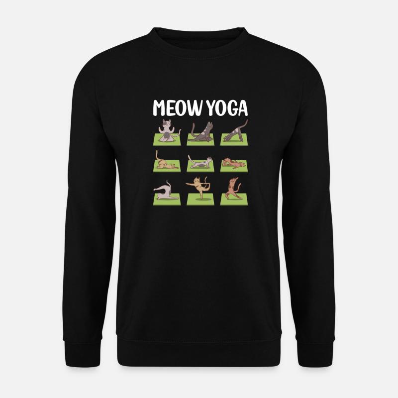 Funny Cats Yoga Postures - Unisex Sweatshirt - black
