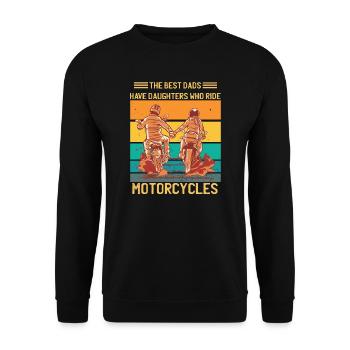 Les meilleurs papas ont des filles qui roulent à moto - Sweat-shirt Unisexe - noir - Devant - Alina (178cm) & Michal (187cm)