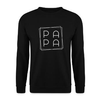 PAPA Familien Outfit Mutter Vater Kind Partnerlook - Unisex Pullover - Schwarz - Vorne - Alina (178cm) & Michal (187cm)