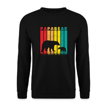Vintage Papa Bear Baby Bear Retro Bear - Unisex Sweatshirt - black - Front - Alina (178cm) & Michal (187cm)