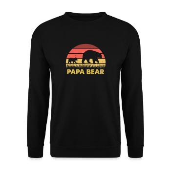 Vintage Papa Bear Baby Bear Retro Bear - Unisex Sweatshirt - black - Front - Alina (178cm) & Michal (187cm)