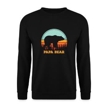 Vintage Papa Bear Baby Bear Retro Bear - Unisex Sweatshirt - black - Front - Alina (178cm) & Michal (187cm)