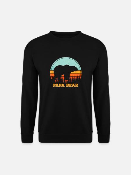 Vintage Papa Bear Baby Bear Retro Bear - Unisex Sweatshirt - black
