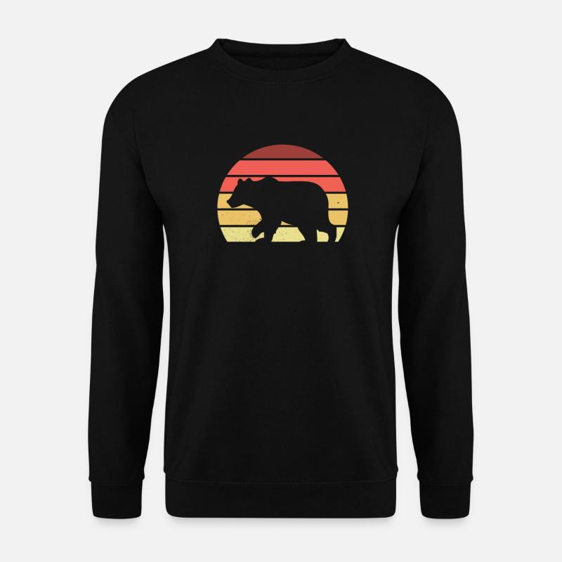 Vintage Papa Bär Baby Bär Retro Bear - Unisex Pullover - Schwarz