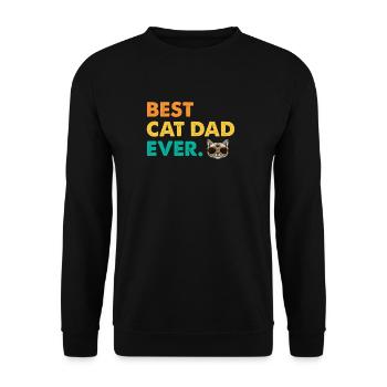 Vintage Best Cat Dad Daddy Retro - Unisex Sweatshirt - black - Front - Alina (178cm) & Michal (187cm)