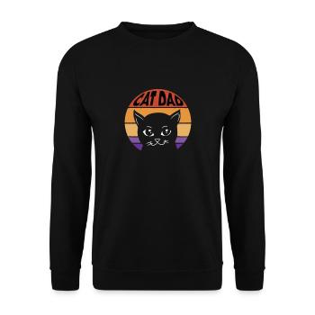 Vintage Best Cat Dad Daddy Retro - Unisex Sweatshirt - black - Front - Alina (178cm) & Michal (187cm)