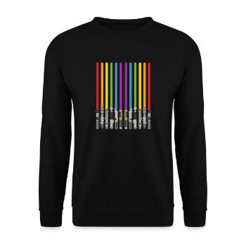 LGBT Flag Light Swords Gay Pride Sword - Sweat-shirt Unisexe - noir - Devant - Alina (178cm) & Michal (187cm)
