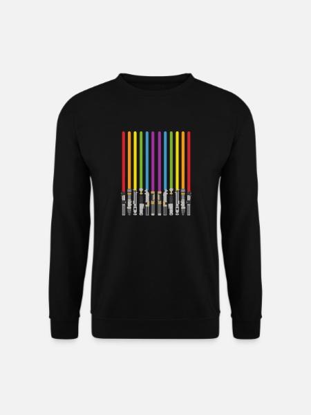 LGBT Flag Light Swords Gay Pride Sword - Unisex Pullover - Schwarz