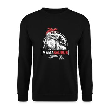 Mama Sauraus Dino Mamasaurus Rex Dinosaur - Unisex Sweatshirt - black - Front - Alina (178cm) & Michal (187cm)