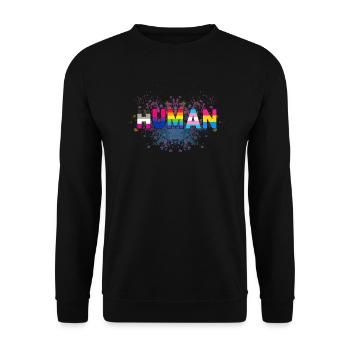 HUMAN LGBT Flag Gay Pride Month Transgenre Rainbo - Sweat-shirt Unisexe - noir - Devant - Alina (178cm) & Michal (187cm)
