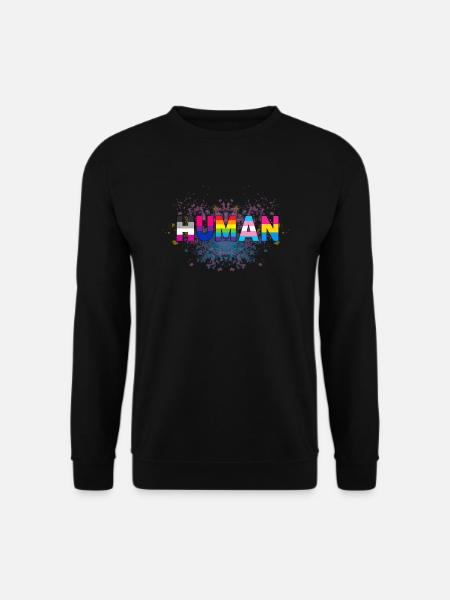 HUMAN LGBT Flag Gay Pride Month Transgender Rainbo - Unisex Pullover - Schwarz