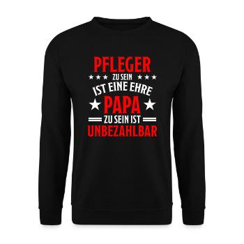 Pfleger Pflege Fun Lustiger Spruch Krank Geschenk - Unisex Pullover - Schwarz - Vorne - Alina (178cm) & Michal (187cm)