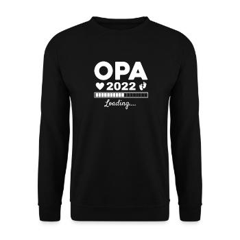 Ich werde Opa 2022 Großvater Schwangerschaft - Unisex Pullover - Schwarz - Vorne - Alina (178cm) & Michal (187cm)
