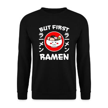Ramen Manga Merch Anime Noodles Japanese Gift - Unisex Sweatshirt - black - Front - Alina (178cm) & Michal (187cm)