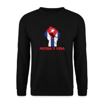 Free Patria Y Vida Cuba Drapeau Libre - Sweat-shirt Unisexe - noir - Devant - Alina (178cm) & Michal (187cm)