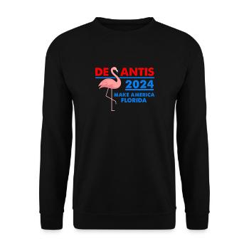 DeSantis 2024 Make America Florida Flamingo - Sweat-shirt Unisexe - noir - Devant - Alina (178cm) & Michal (187cm)