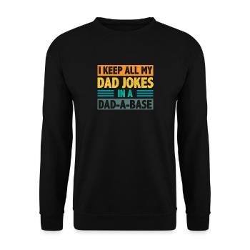 I Keep All My Dad Jokes In A Dad-A-Base Vintage - Sweat-shirt Unisexe - noir - Devant - Alina (178cm) & Michal (187cm)