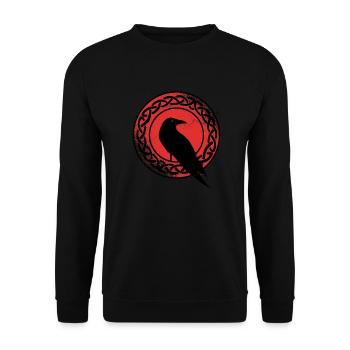 Red Moon Norse Viking Raven Gothic Black Crow - Unisex Pullover - Schwarz - Vorne - Alina (178cm) & Michal (187cm)