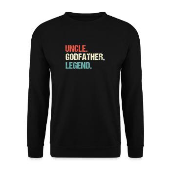 Retro Uncle Godfather Legend Vintage - Unisex Pullover - Schwarz - Vorne - Alina (178cm) & Michal (187cm)