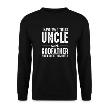 Retro Uncle Godfather Legend Vintage - Unisex Pullover - Schwarz - Vorne - Alina (178cm) & Michal (187cm)