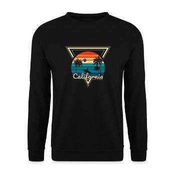 San Diego CA California Van Life Surfer USA - Unisex Pullover - Schwarz - Vorne - Alina (178cm) & Michal (187cm)