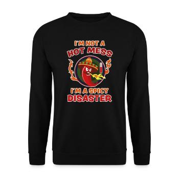 Pepperoni Drôle Dire Chili Heat Cadeau - Sweat-shirt Unisexe - noir - Devant - Alina (178cm) & Michal (187cm)