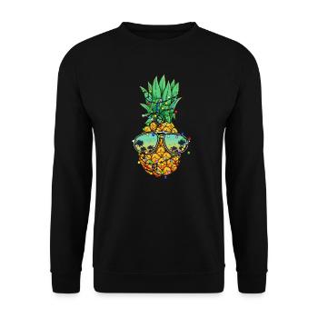Pineapple Christmas Tree Christmas Lights Hawaii - Unisex Sweatshirt - black - Front - Alina (178cm) & Michal (187cm)