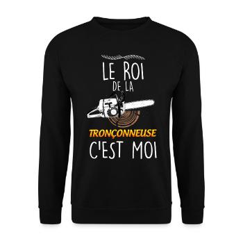 Tronçonneuse cadeau humour fôret - Sweat-shirt Unisexe - noir - Devant - Alina (178cm) & Michal (187cm)