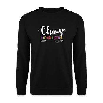 Chaos Koordinator Funny Manager Vorschullehrer - Unisex Pullover - Schwarz - Vorne - Alina (178cm) & Michal (187cm)