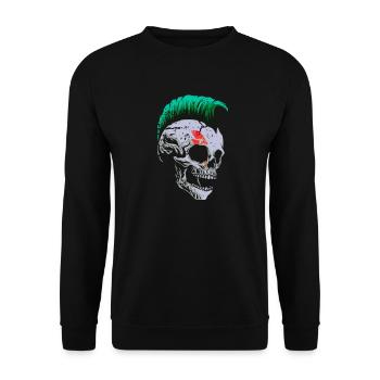 Punk Rock Skull Mohawk Heavy Metal Acid Rock - Unisex Sweatshirt - black - Front - Alina (178cm) & Michal (187cm)