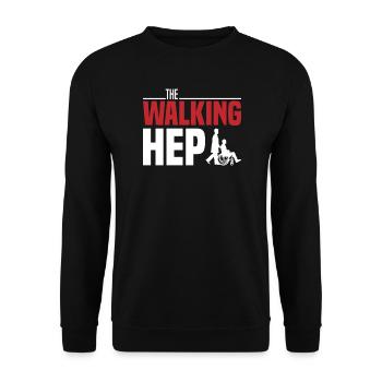 The Walking HEP Heilerziehungspflege Pflegekraft - Unisex Pullover - Schwarz - Vorne - Alina (178cm) & Michal (187cm)