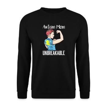 Autism Mom Unbreakable Autistic Child Support - Unisex Sweatshirt - black - Front - Alina (178cm) & Michal (187cm)