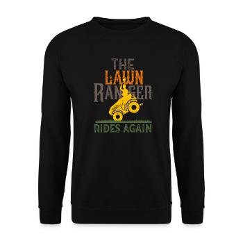 Lawn Ranger Rides Again Tracteur Tonding Funny Lawnm - Sweat-shirt Unisexe - noir - Devant - Alina (178cm) & Michal (187cm)