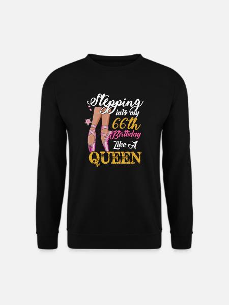 66. Geburtstag 66 Jahre Bday Ballerina Dance Lover - Unisex Pullover - Schwarz