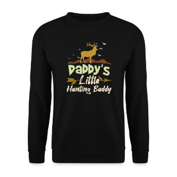 Daddy's Little Hunting Buddy Huntsman Hunter - Unisex Pullover - Schwarz - Vorne - Alina (178cm) & Michal (187cm)