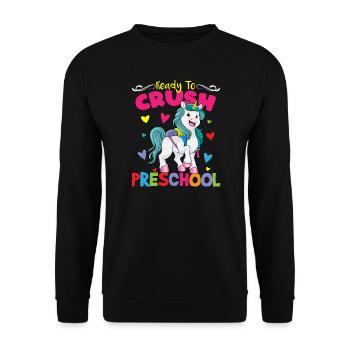 Ready To Crush Preschool Kindergarten Pre-K - Unisex Sweatshirt - black - Front - Alina (178cm) & Michal (187cm)