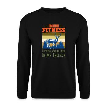 I'm Into Fitness Fit'ness Whole Deer In My Freezer - Sweat-shirt Unisexe - noir - Devant - Alina (178cm) & Michal (187cm)
