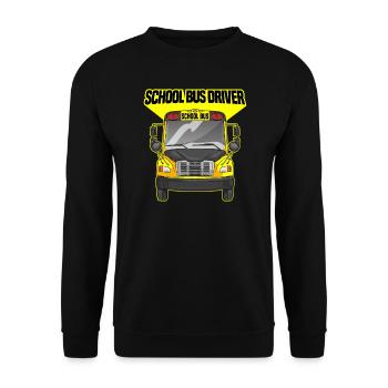 School Bus Driver Funny Busman Saying - Unisex Sweatshirt - black - Front - Alina (178cm) & Michal (187cm)