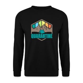 Quarantine Camping Tent Campfire Social Distancing - Unisex Pullover - Schwarz - Vorne - Alina (178cm) & Michal (187cm)